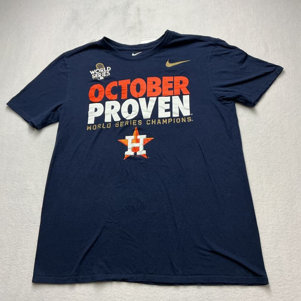 Houston Astros Nike Shirt Men Sz L,2017 World Series Champion MLB Baseball,4127